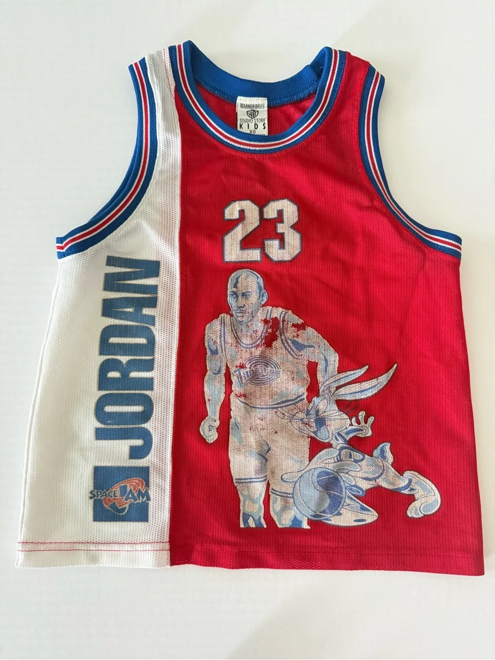 VTG 1996 Warner Bros Studio Space Jam Michael Jordan Bugs Bunny Jersey Set XS